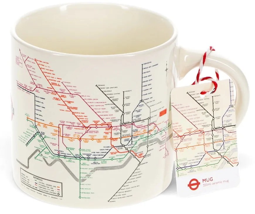 Tazza in ceramica beige da 350 ml Heritage Tube Map - Rex London