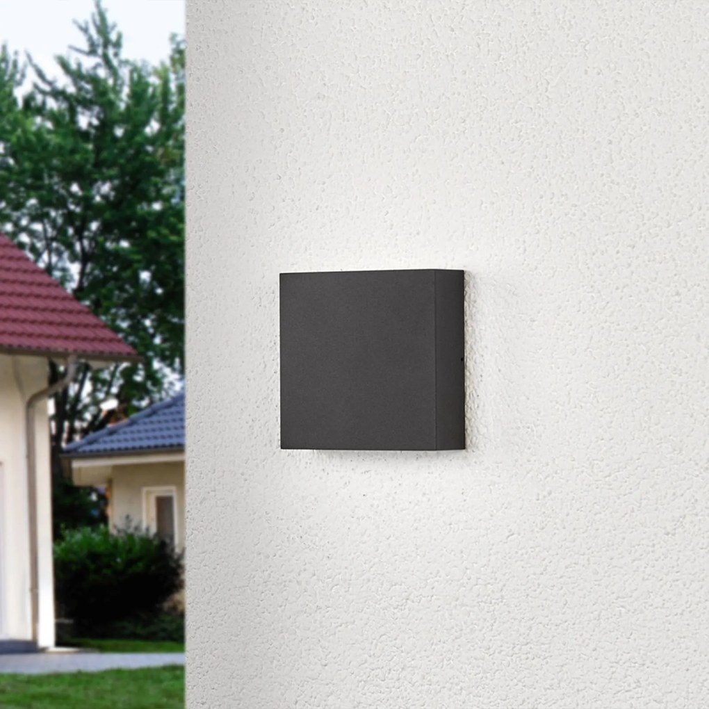 Applique da esterni a LED Trixy Lucande, Nero, Alluminio, Moderno, Applique LED da esterni