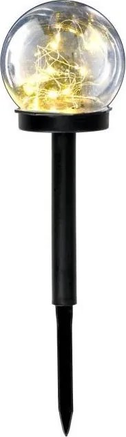 Lampada solare LED GLEAM LED/1,2V 3000K IP44 40 mAh trasparente/nera