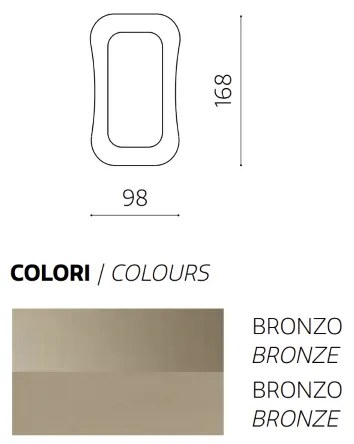 Specchio rettangolare DUNE 98x168 cm con cornice in vetro Bronzo