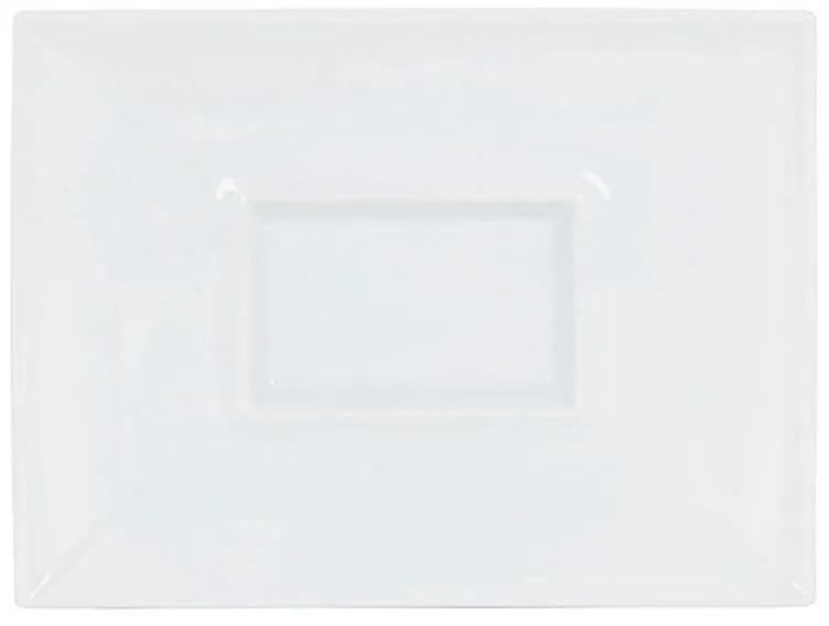 Piatto Piano Gourmet Porcellana Bianco (29,5 x 22 x 3 cm)