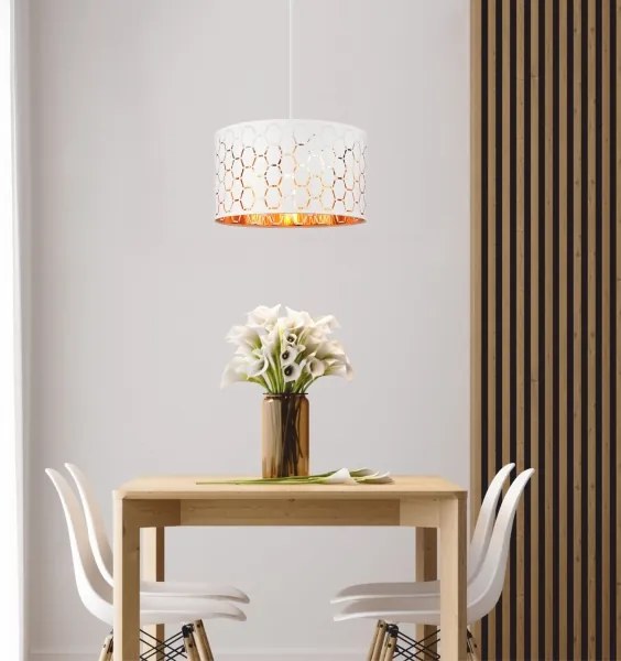 Lampada a sospensione con cavo ULLE 1xE27/15W/230V bianca