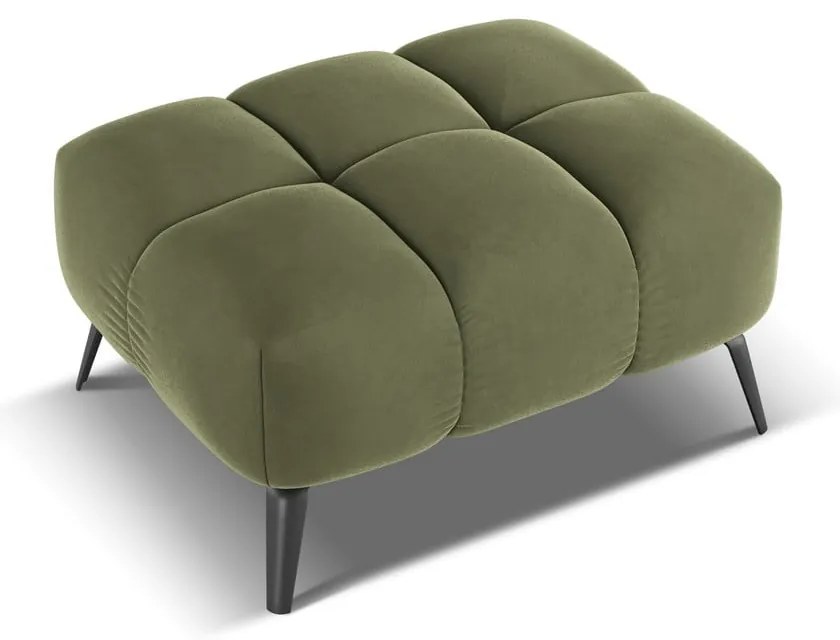 Poggiapiedi verde con rivestimento in velluto Nalu – Makamii