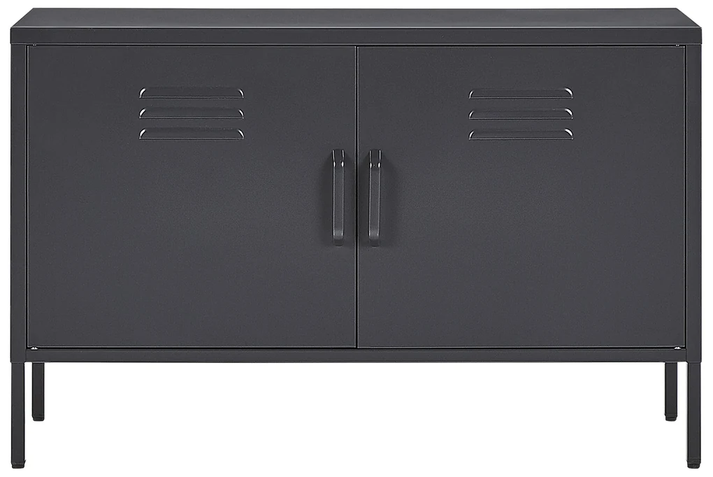Credenza metallo nero 40 x 100 cm URIA Beliani