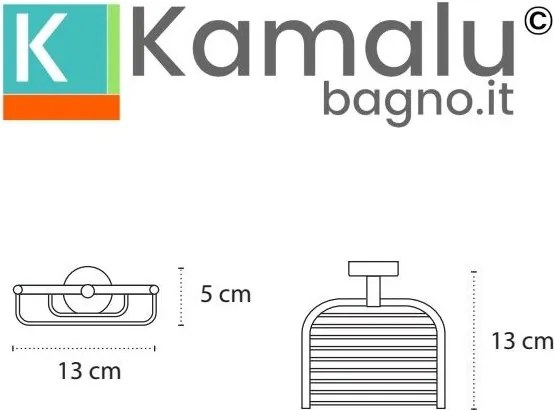 Kamalu - Portasapone a griglia design sospeso in acciaio inox bianco opaco | Monde-B