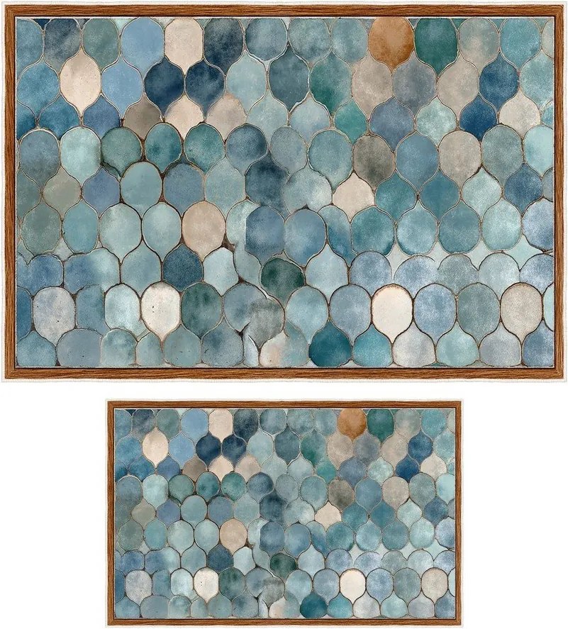 Set di tappetini per il bagno blu 2 pz 60x100 cm – Foutastic