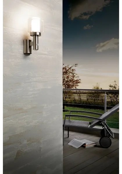 Eglo 95017 - Applique da esterno con sensore POLIENTO 1xE27/40W