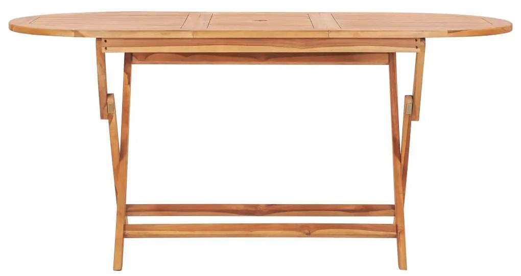 Tavolo da giardino pieghevole 160x80x75 cm in massello di teak