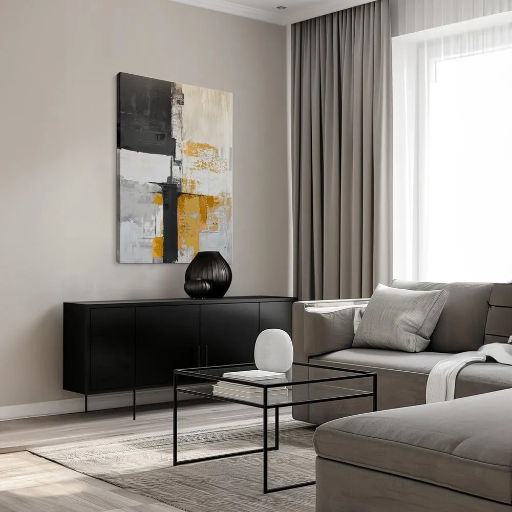 Quadro con elementi dipinti a mano 70x100 cm Jade – Styler