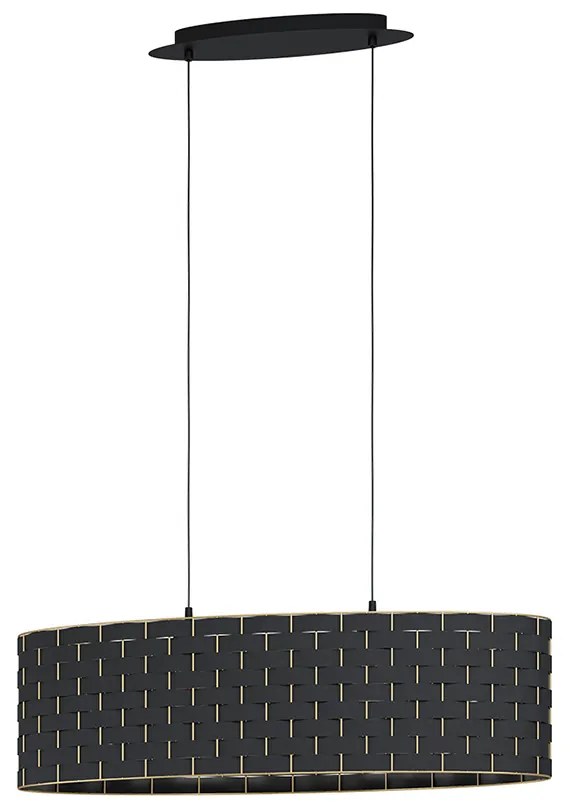 Lampadario Moderno Marasales 2 Luci Acciaio Nero