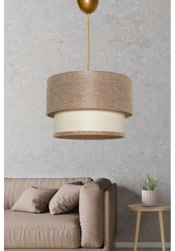 Lampadario beige/color crema con paralume in tessuto ø 30 cm Tubol – Opviq lights