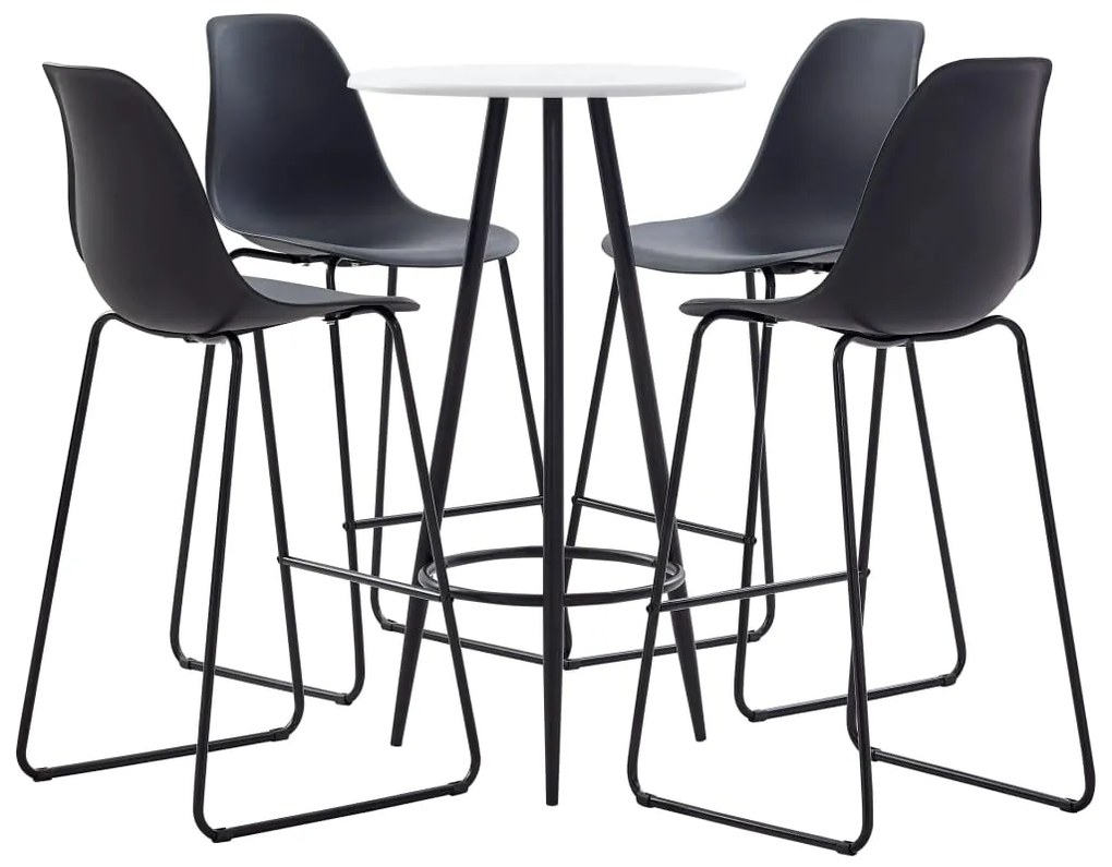 Set Da Bar 5 Pz İn Plastica Nero /
