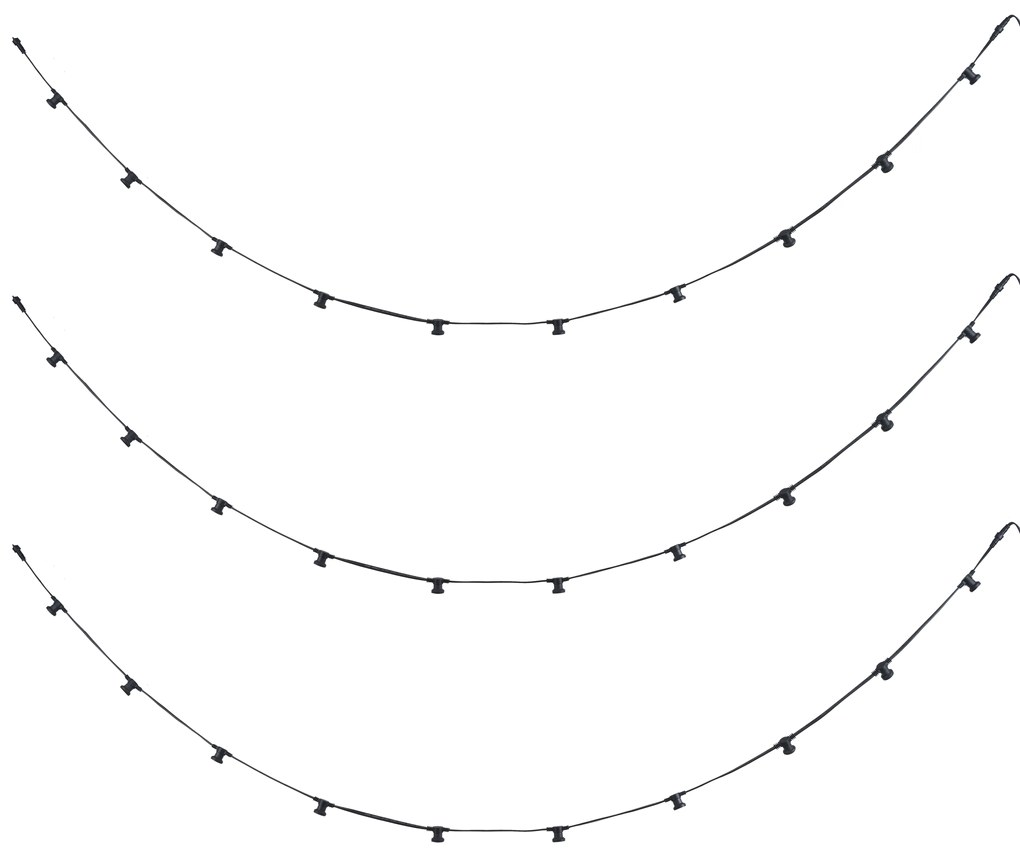 Illuminazione per feste nera collegabile con spina 14m 30 luci IP44 - Lubber