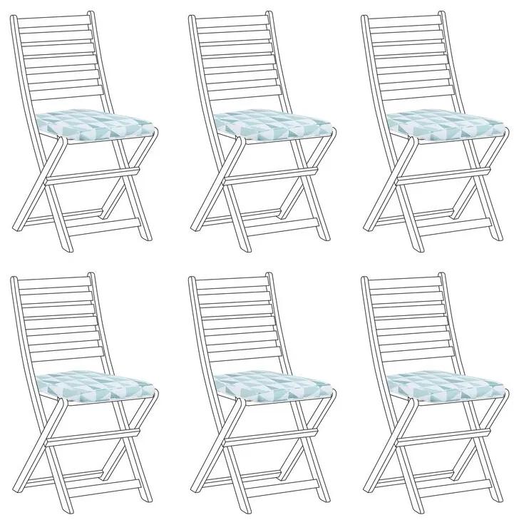 Set di 6 cuscini sedie azzurro e bianco 31 x 39 cm TOLVE Beliani