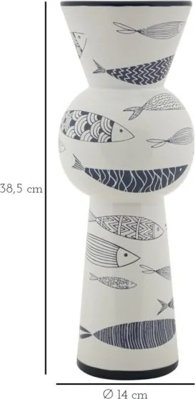 Vaso Ceramica Fish Tall Cm Ø 14X38,5