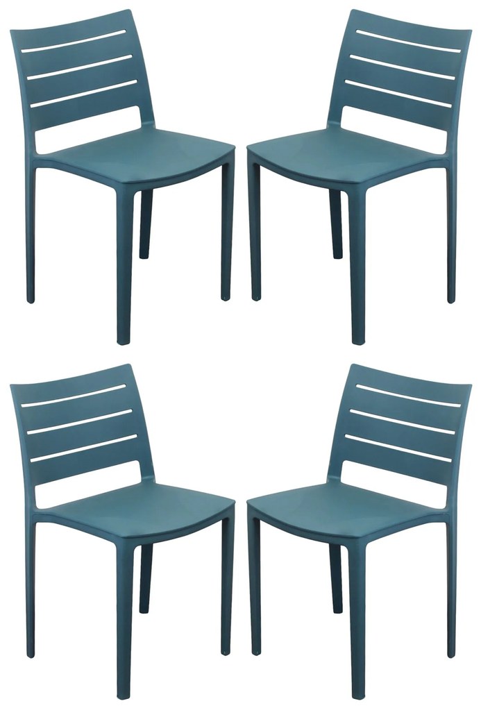 CABOT - set 4 sedie in polipropilene impilabile