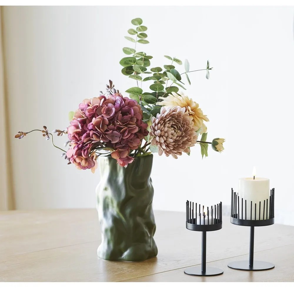 Vaso verde in ceramica (altezza totale 25,5 cm) Lika – House Nordic