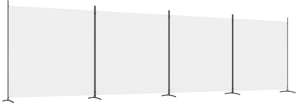 Divisorio a 4 Pannelli Bianco 698x180 cm Tessuto