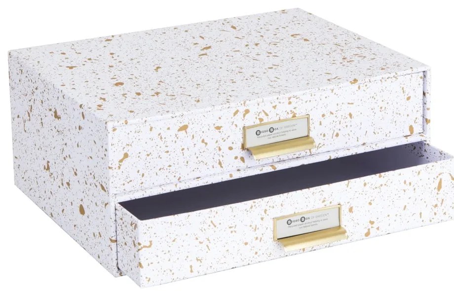 Cassettiera con 2 cassetti in oro e bianco Birger - Bigso Box of Sweden
