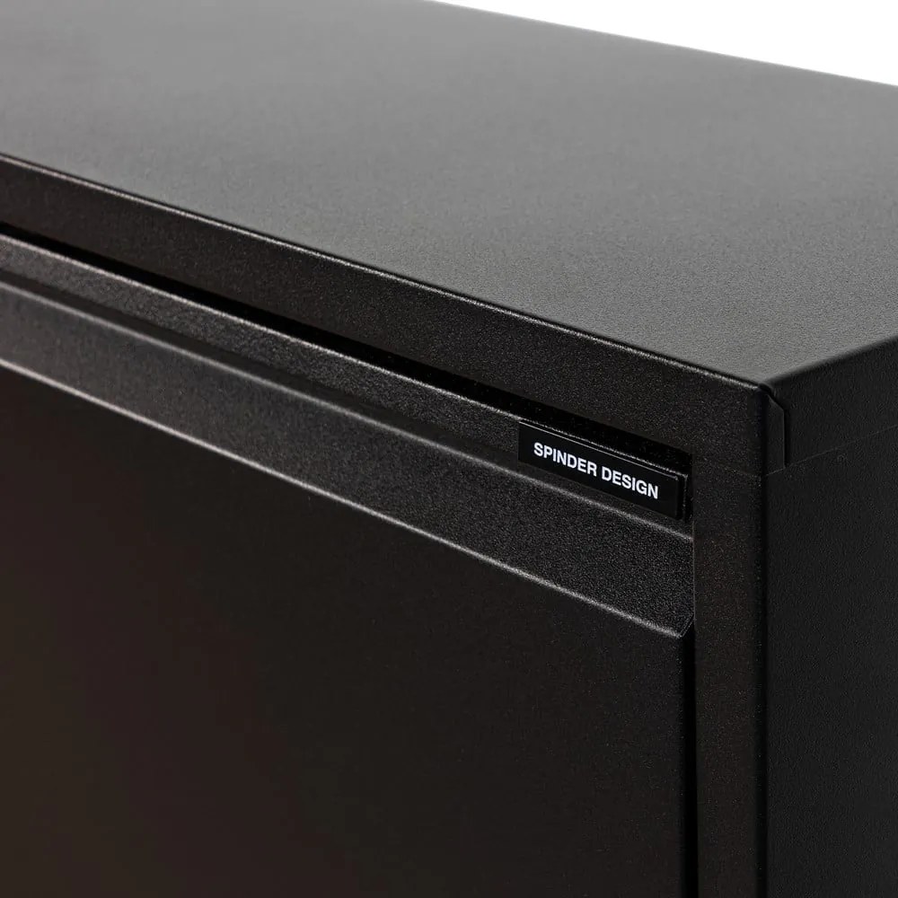 Scarpiera nera in metallo con ante ribaltabili/da parete 75x41x22 cm Billy – Spinder Design