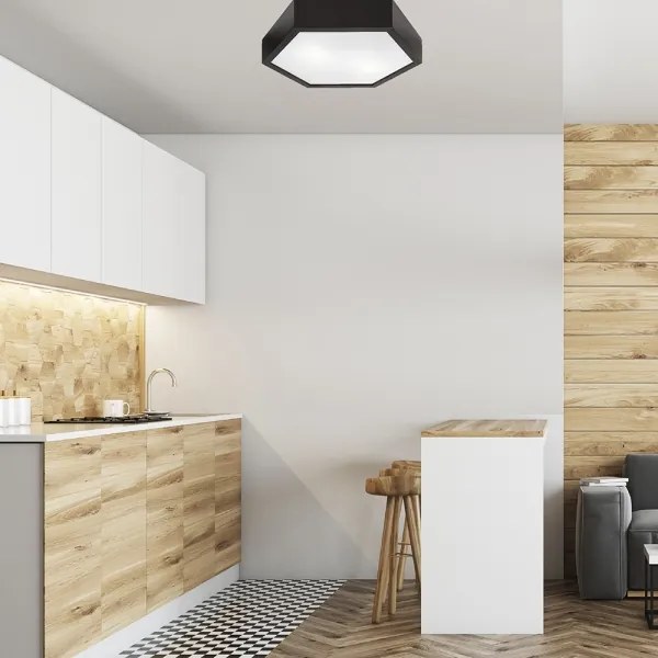 Plafoniera HEX 2xE27/60W/230V diametro 43 cm pino wenge