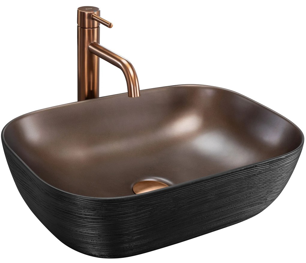 Lavabo da appoggio Rea Belinda COPPER BRUSH / Black