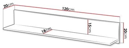 Mensola ARUBA 20x120 cm beige