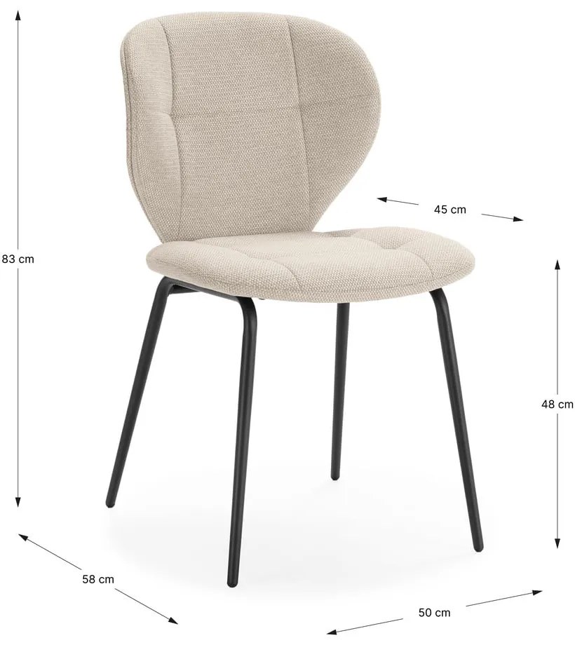 Sedie da pranzo in set color crema 2 pz Maori – Marckeric