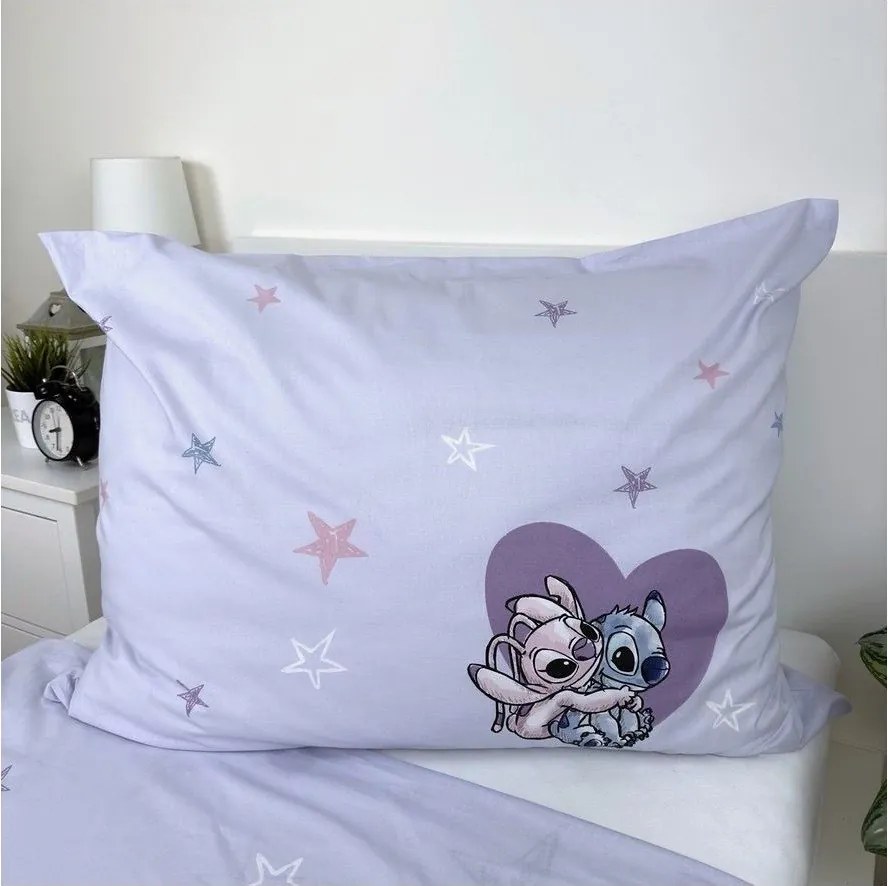 Biancheria da letto per bambini in cotone per letto singolo 140x200 cm Lilo and Stitch "Heart" – Jerry Fabrics