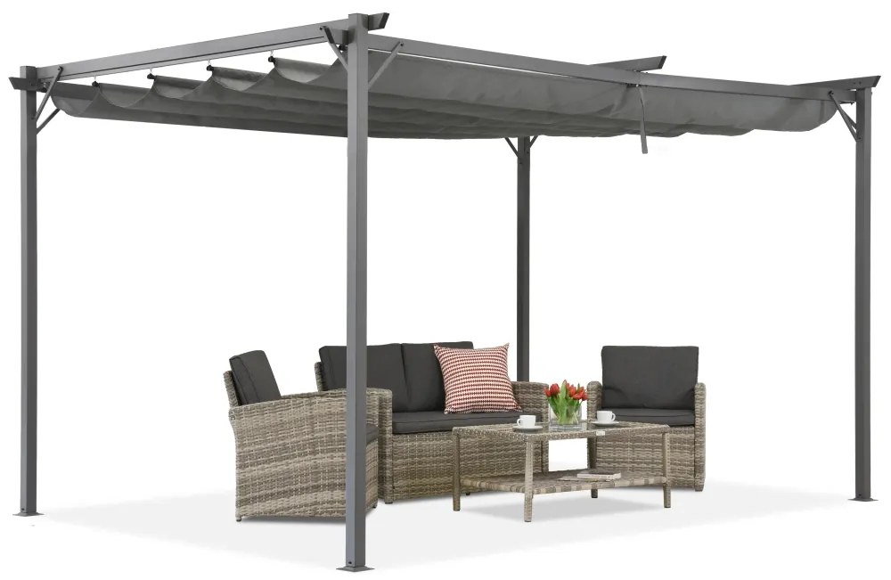 Pergolato antracite da terrazza La Palma 4x4 m Garden Point