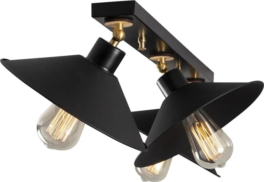 Plafoniera nera con paralume in metallo ø 24 cm Berceste – Opviq lights