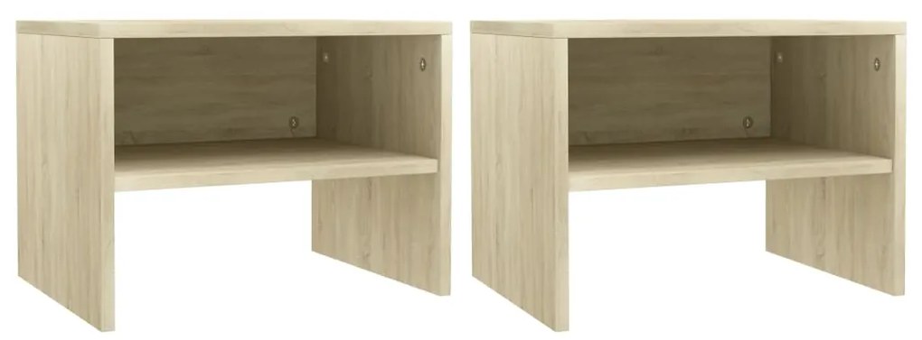 Comodini 2 Pz Rovere Sonoma 40x30x30 Cm İn Legno Multistrato /