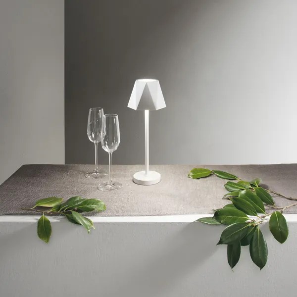 Lampada tavolo LED 12x38 cm ricaricabile USB touch senza fili FIJI Bianco
