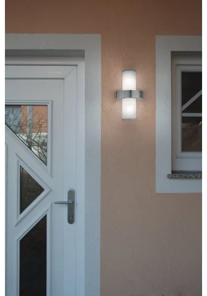 EGLO 86541 - Applique da esterno BEVERLY 2xE27/60W argento / bianco