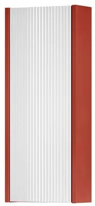 Pensile bagno Niwa laccato opaco paprika con vetro bianco, 1 anta apertura da sinistra P 17 x L 30 x H 78.5 cm