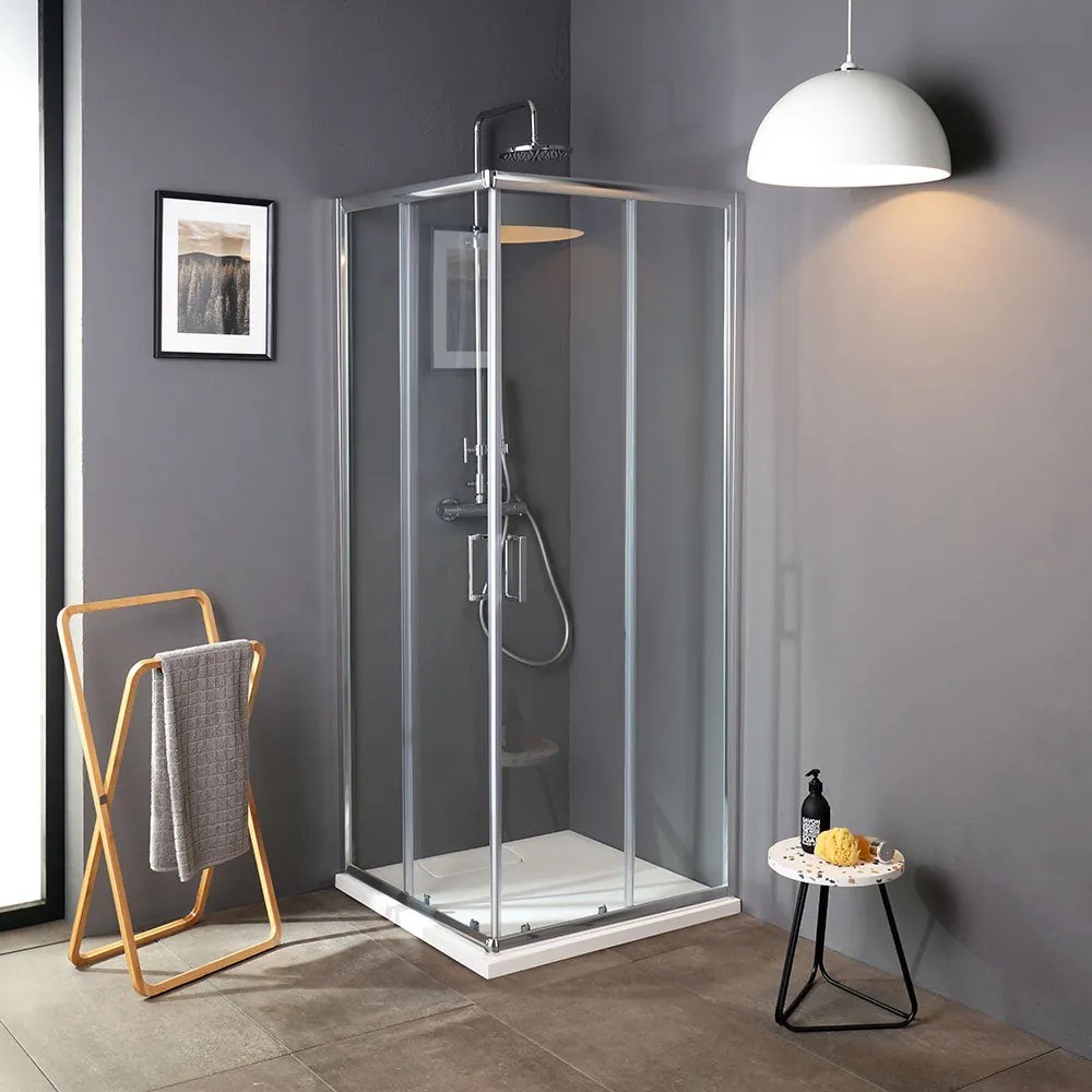 Box Doccia Scorrevole In Cristallo 75X75 Ad Angolo | Lima