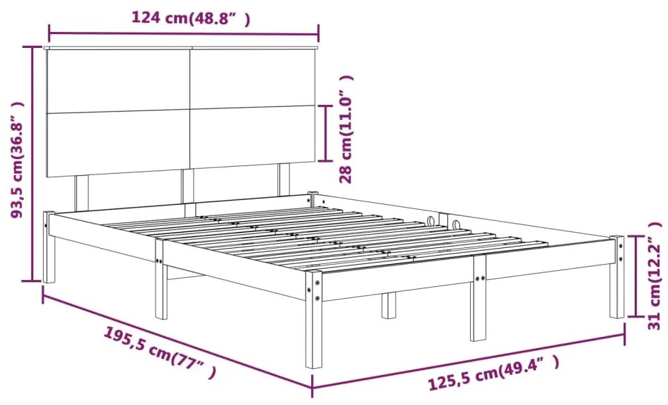 Giroletto Miele in Legno Massello 120x190 cm Small Double