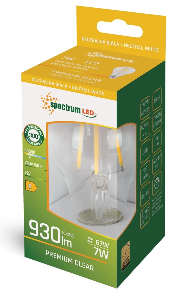 Lampadina LED Neutral GLS E-27 230V 7W COG WOJ+14600