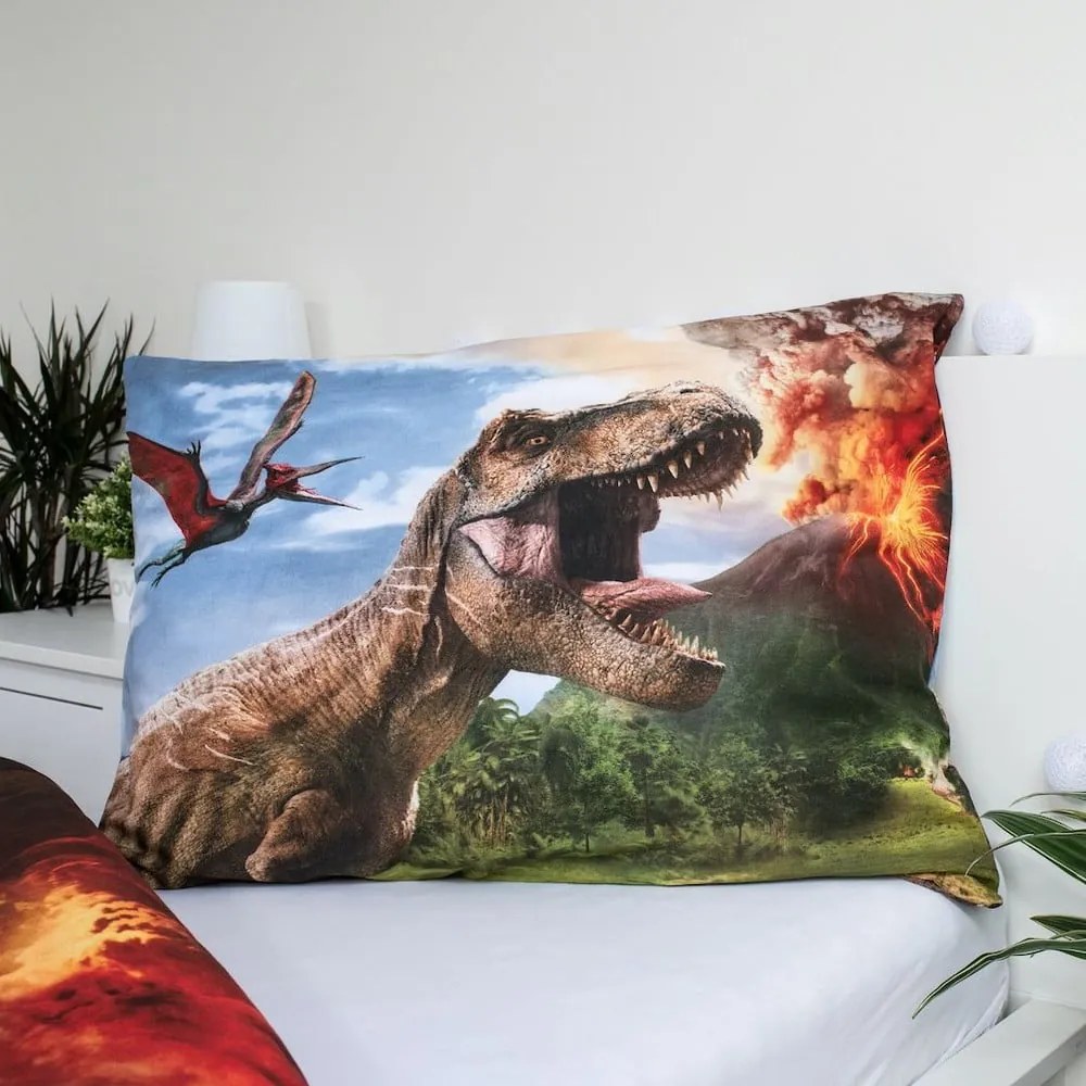 Set copripiumino e federa da bambini in cotone per letto singolo 140x200 cm Jurassic World "Volcano" – Jerry Fabrics