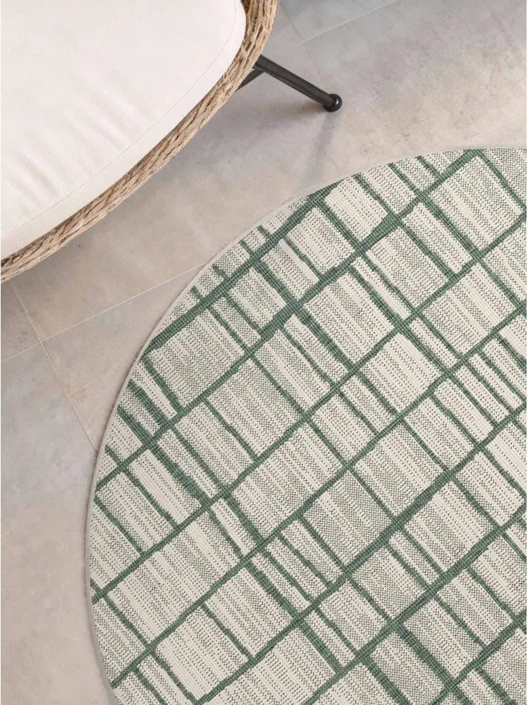Tappeto da interno/esterno rotondo verde/color crema ø 200 cm Haringey Crouch – Ted Baker