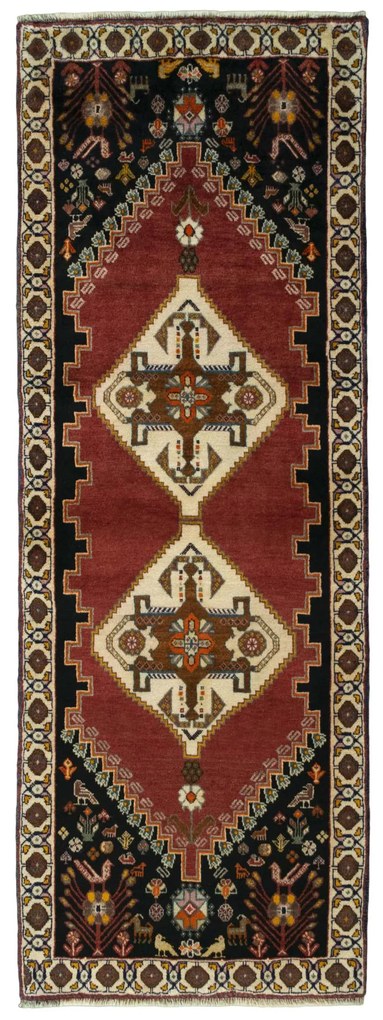 Gabbeh Tappeto persiano 80x230 Rosso (Iran) Annodato A Mano