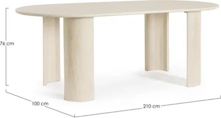 Tavolo Da Pranzo 210x100 Orlando Ovale In Legno Naturale Bizzotto