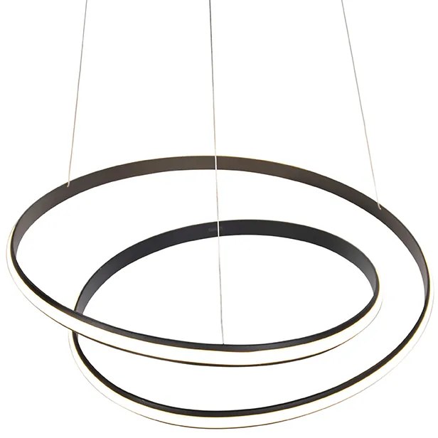 Lampada a sospensione moderna nera 74 cm con LED - Rowan