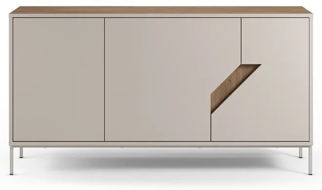 Cassettiera effetto rovere in colore crema-naturale 150x80x40 cm Lilou - Marckeric