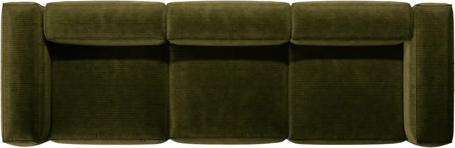 Divano verde con rivestimento in velluto a coste 364 cm Bergamo – Cosmopolitan Design