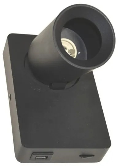 Faretto da parete TAFT 1xGU10/30W/230V USB nero