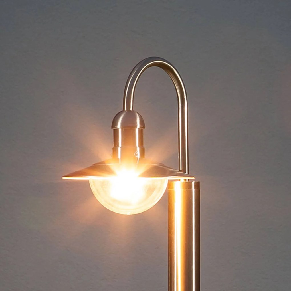 Lindby lampione Damion, 140 cm, acciaio inox, E27, IP44