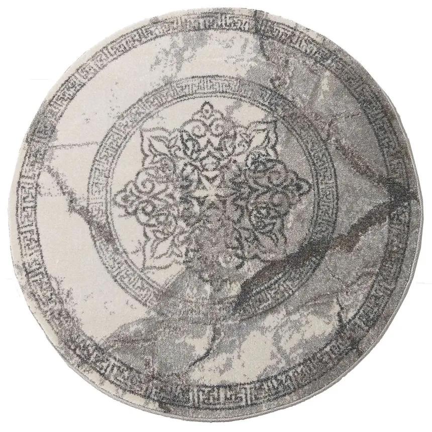 Tappeto rotondo grigio con mandala Larghezza: 200 cm | Lunghezza: 200 cm