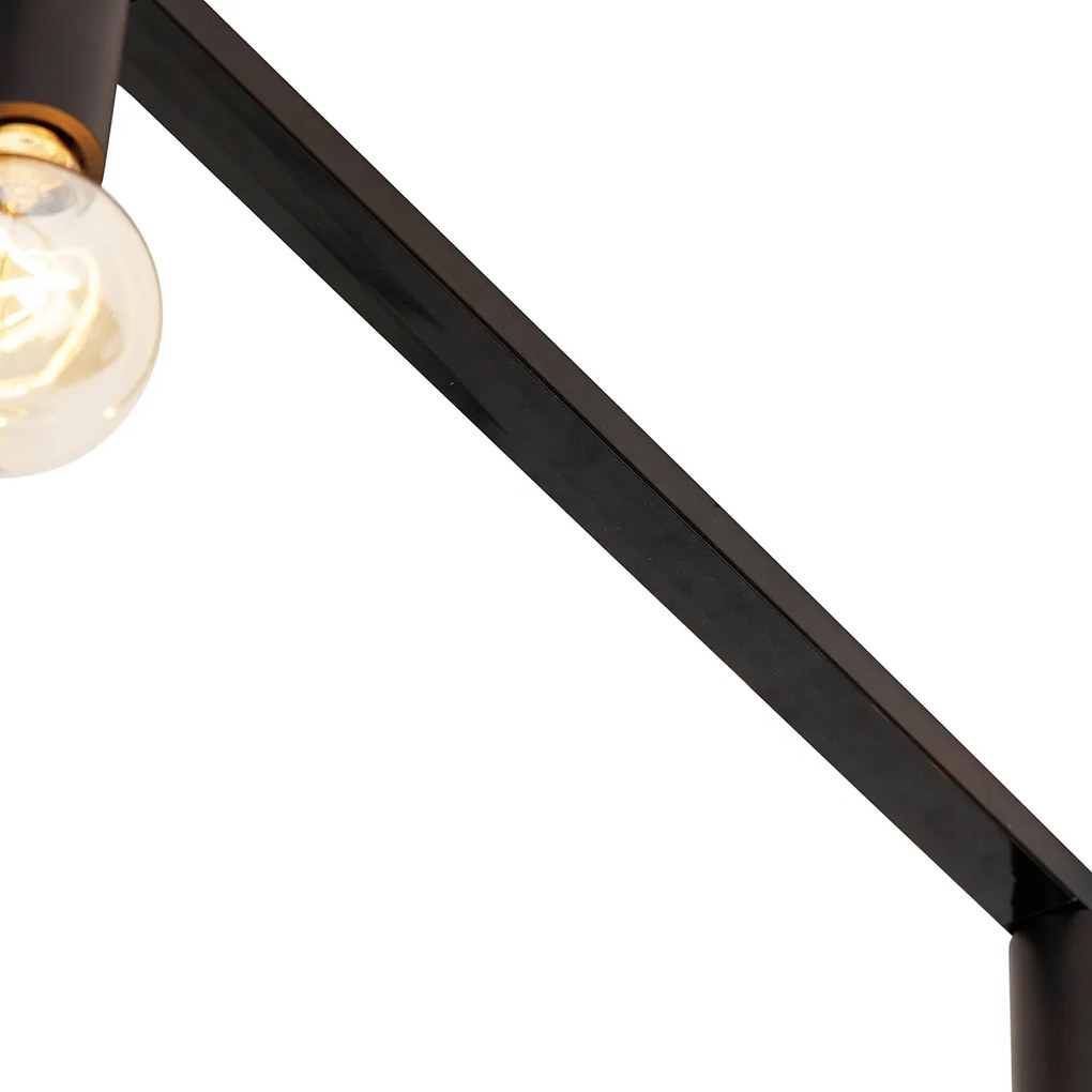 Sistema a binario moderno monofase 5 luci con attacco E27 nero - Jeana