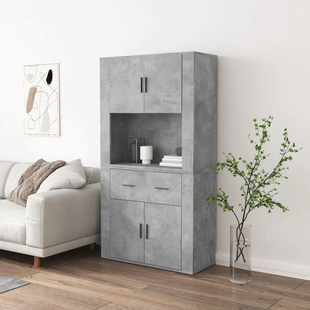 Credenza grigio cemento in legno multistrato